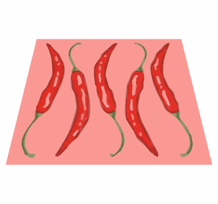 Vinyl Teppich Küche rote chilischoten - TenStickers