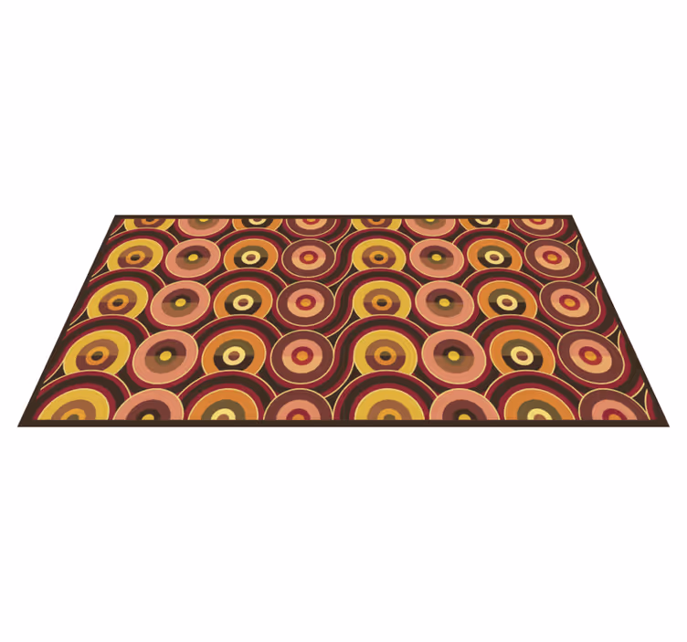 Vinyl Teppich Vintage leuchtend braune kreise - TenStickers