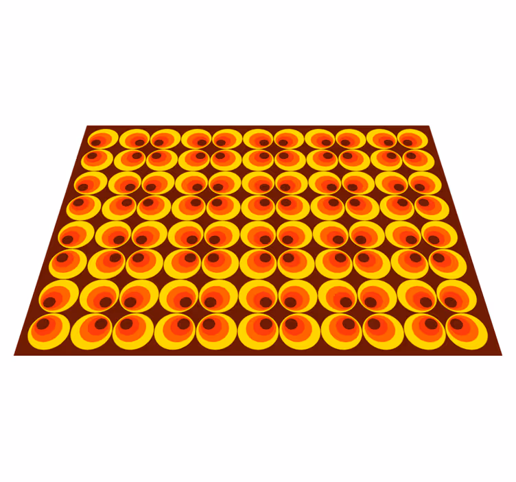 Vinylteppich Vintage 70er jahre pop orange kreise - TenStickers