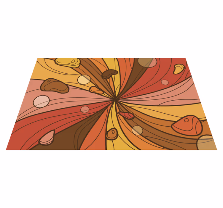 Vinyl Teppich Vintage wirbelnde blume - TenStickers