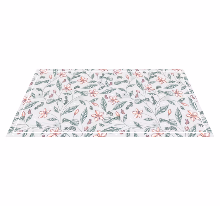 Vinyl Teppich Blumen florales grünmuster - TenStickers