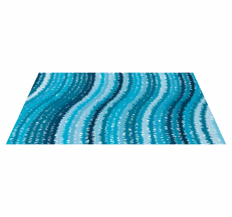 Vinyl Teppich Imitation Struktur welliges aqua - TenStickers