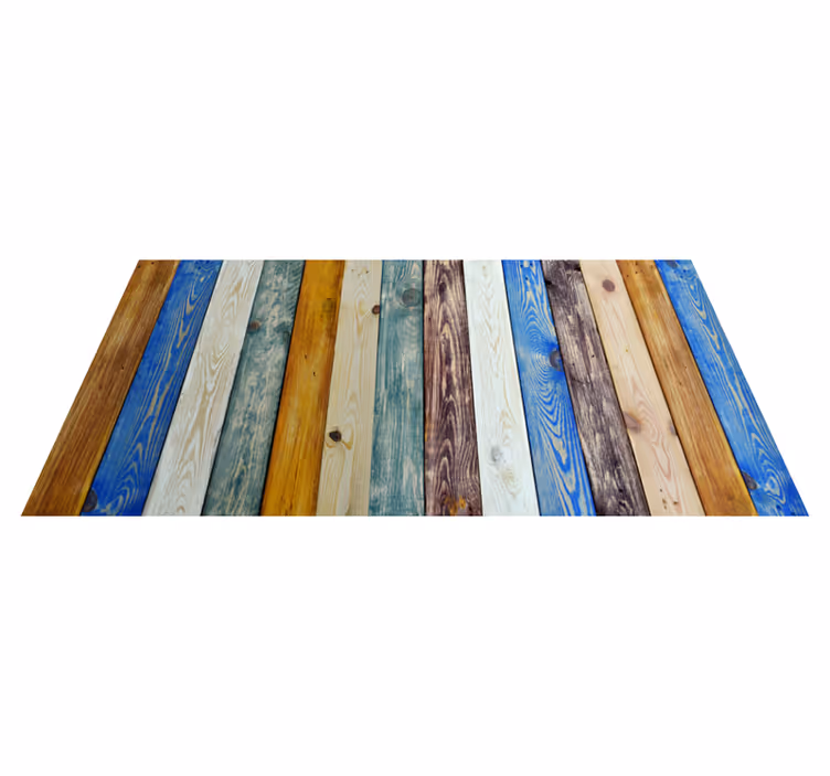 Vinylteppich Vintage Bunte holzplanke - TenStickers