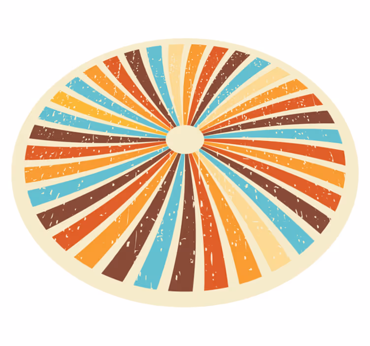 Vinylteppich Vintage Retro sunburst strahlen vinyl teppich - TenStickers