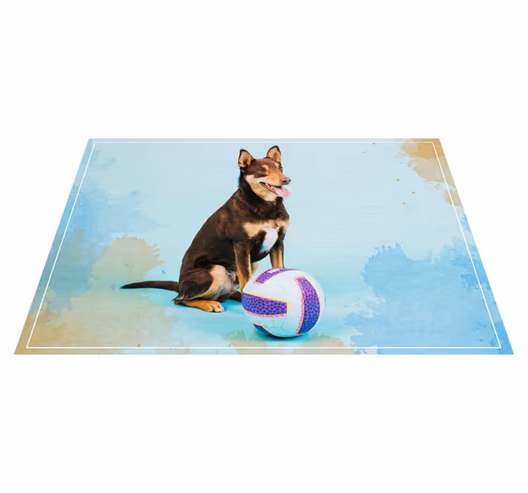 Vinyl teppich tiere verspielter hundebegleiter - TenStickers