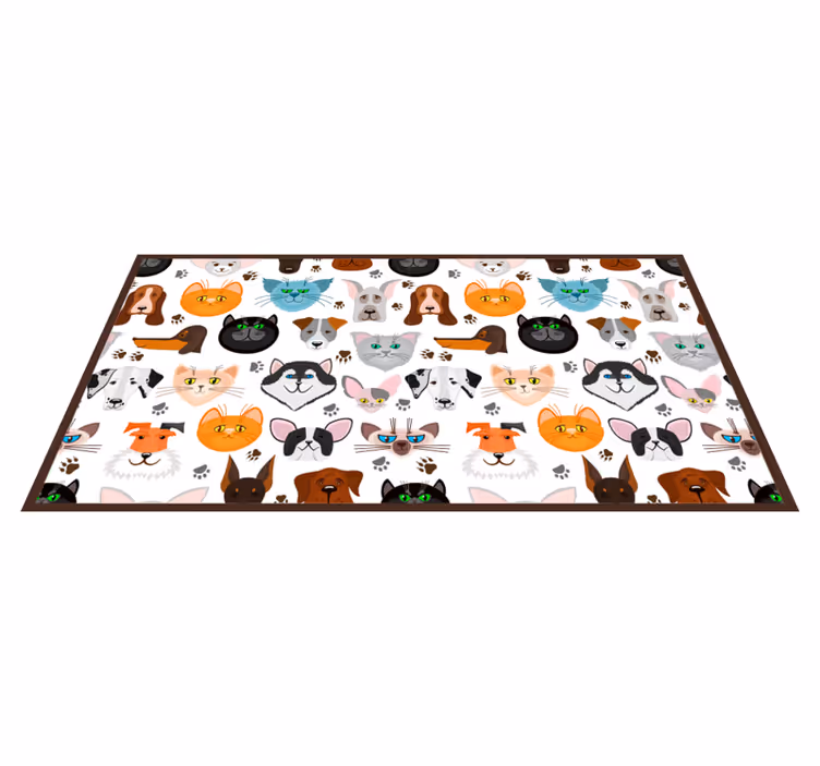 Vinylteppich Tiere Hund und katzen - TenStickers
