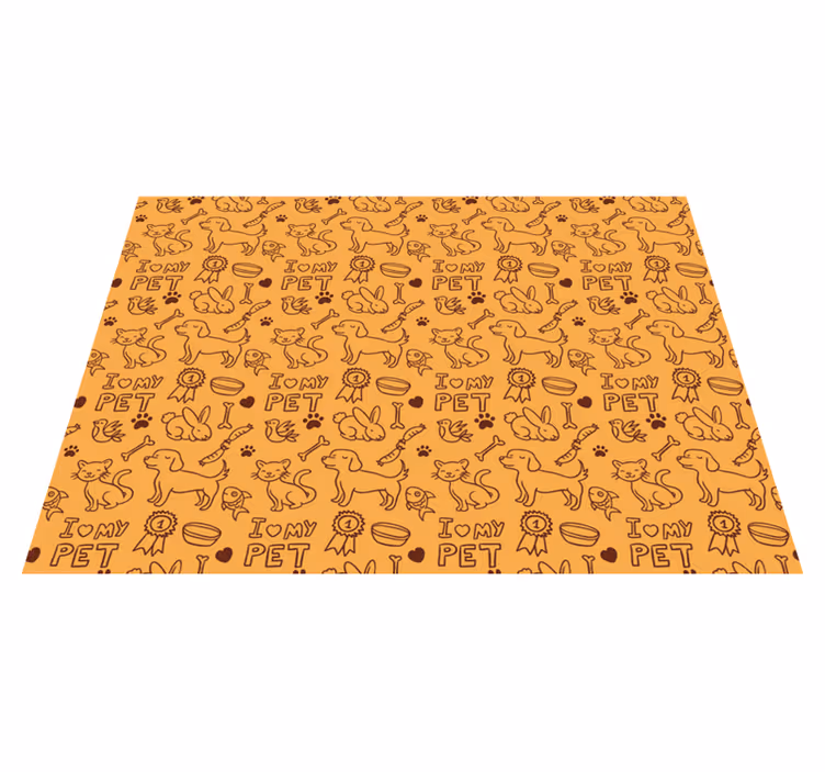 Vinyl Teppich Tiere haustierliebe-muster - TenStickers