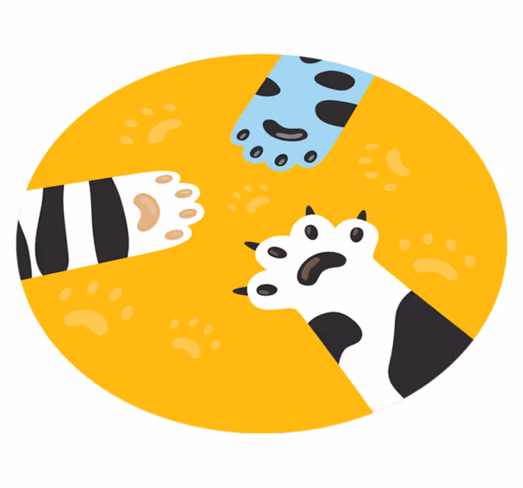 Vinyl Teppich Tiere katzenpfotenabdrücke - TenStickers