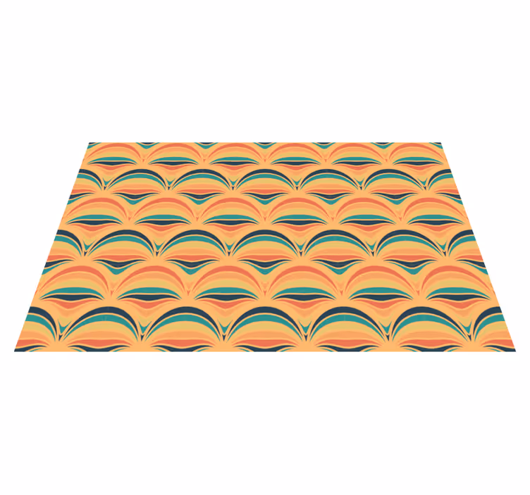 Vinylteppich geometrisch 70er orange linien - TenStickers