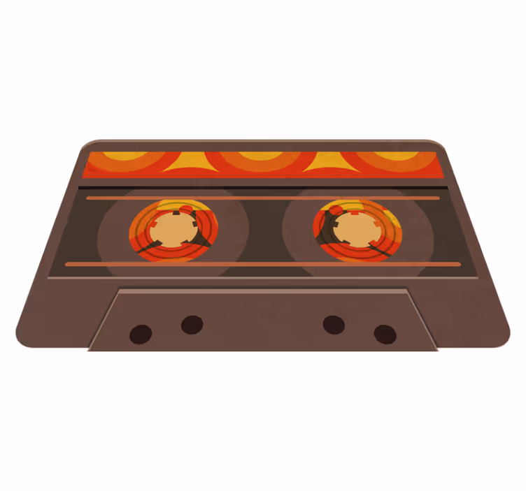 Vinyl Teppich modern retro-kassettenillustration - TenStickers