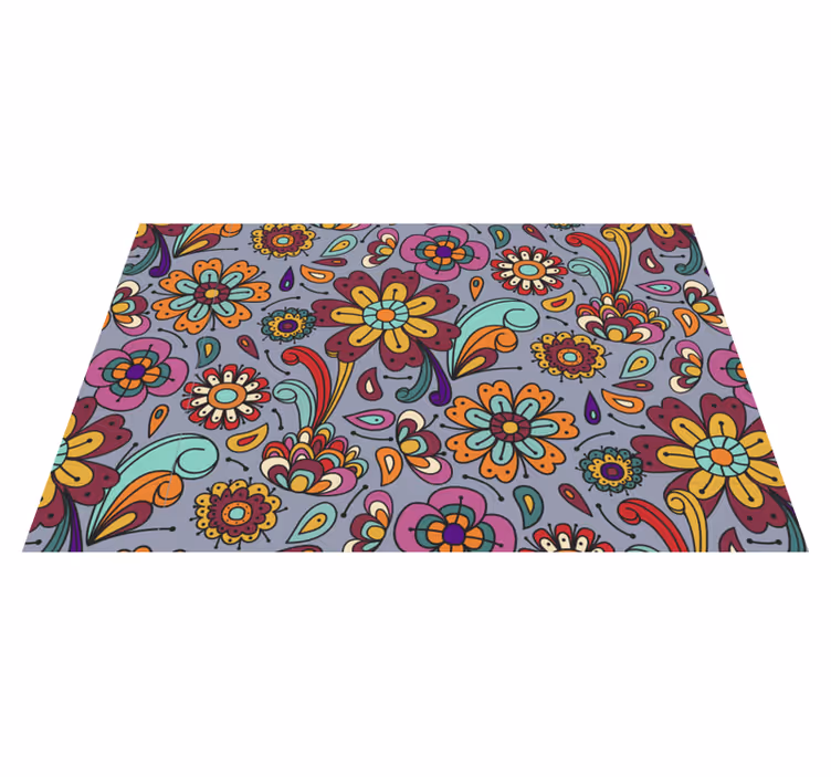 Vinylteppich Blumen 70er jahre retro blumenmuster - TenStickers
