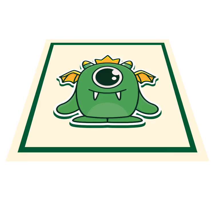 Vinyl Teppich kindlich grünes babymonster - TenStickers