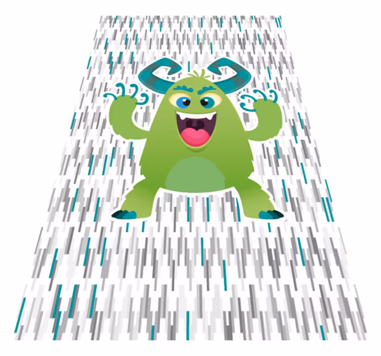 Vinyl Teppich Kinderzimmer grüner monstercharakter - TenStickers