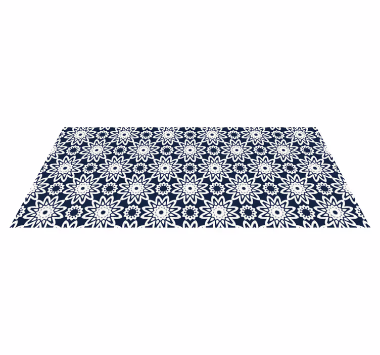 Vinylteppich ethnisch Blaue fliesen im patchwork - TenStickers