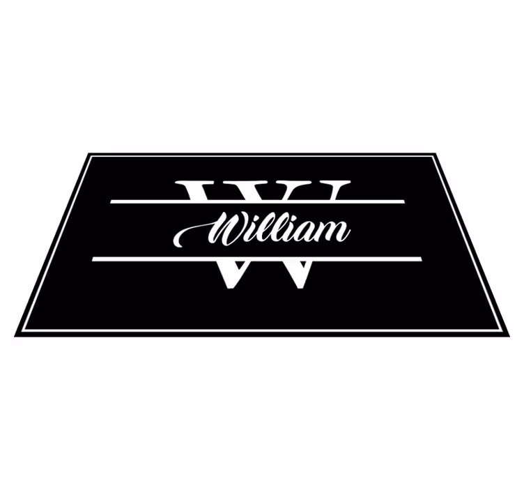 Vinyl teppich modern mit elegantem namen und initialen - TenStickers