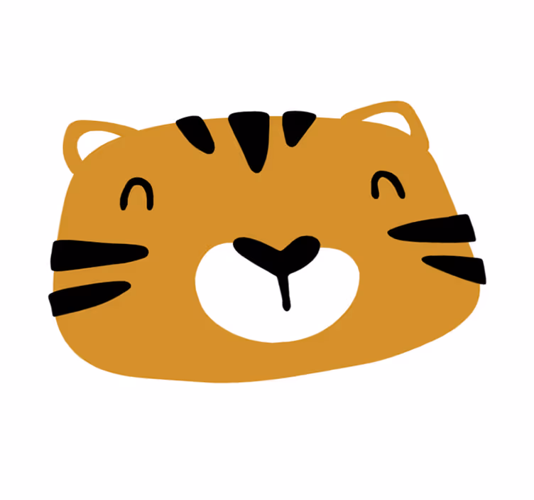 Vinyl Teppich Baby verspieltes tigergesicht - TenStickers