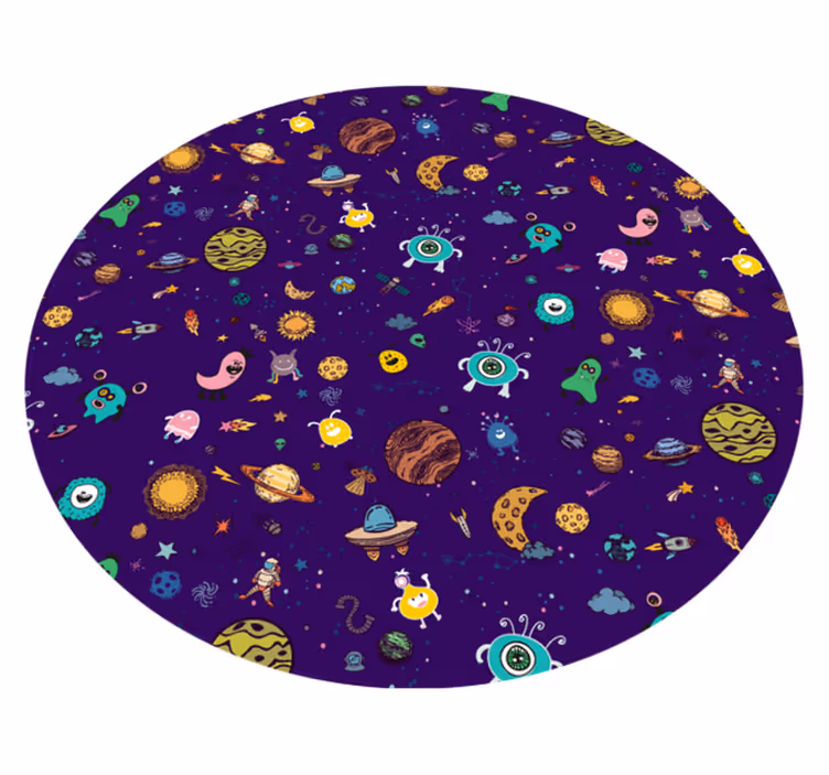 Vinyl Teppich kindlich abenteuer der kosmischen kreaturen - TenStickers