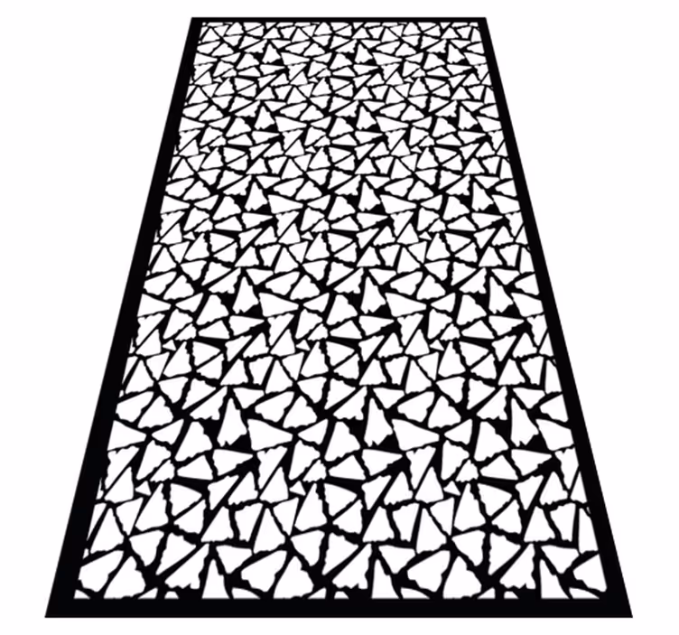 Vinylteppich geometrisch Küche nordische schwarz-weiß-dreiecke - TenStickers