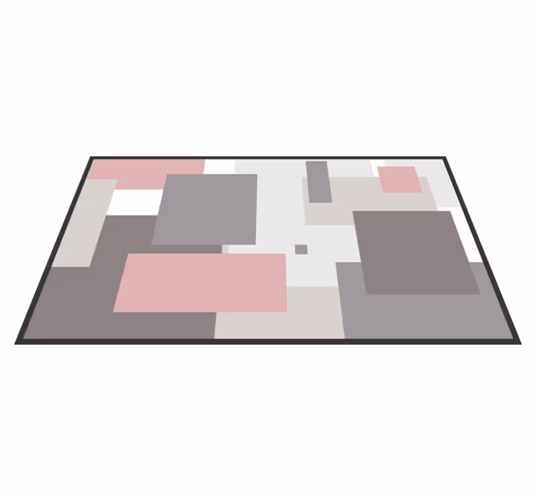 Vinyl Teppich Wohnzimmer abstrakte quadratische komposition - TenStickers