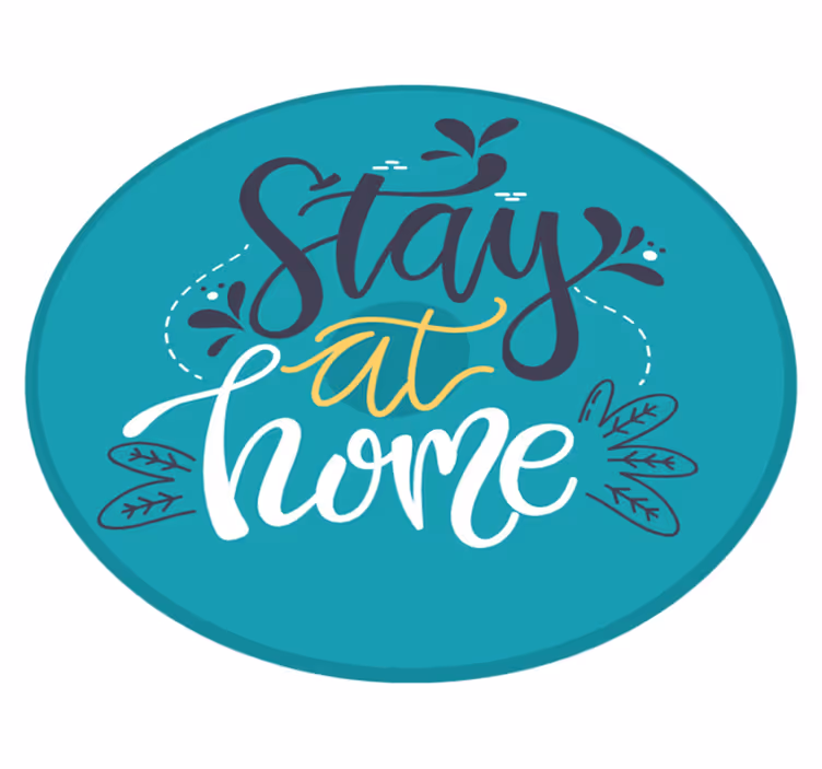 Vinyl Teppich Text zu hause bleiben - TenStickers