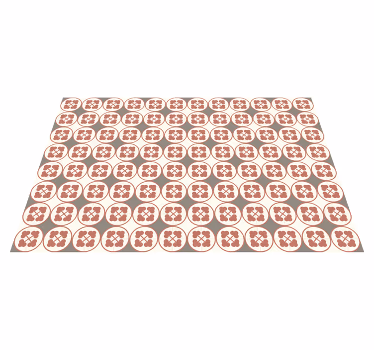 Vinyl Teppich Küche Pastellorange und beige fliesen - TenStickers