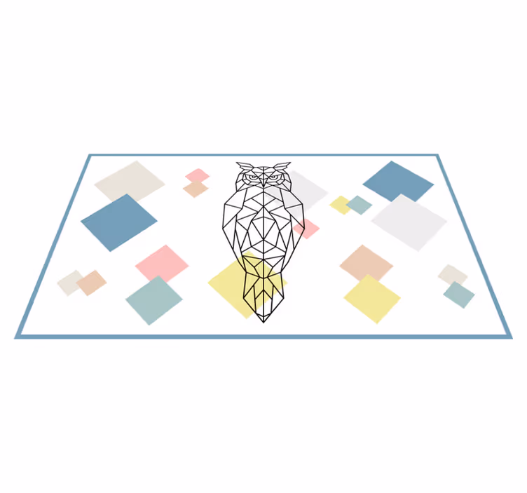Vinyl Teppich modern origami-eulenform - TenStickers