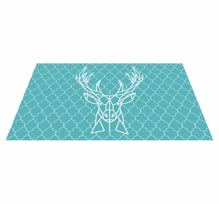 Vinyl Teppich Tiere türkisfarbener origami-hirsch - TenStickers