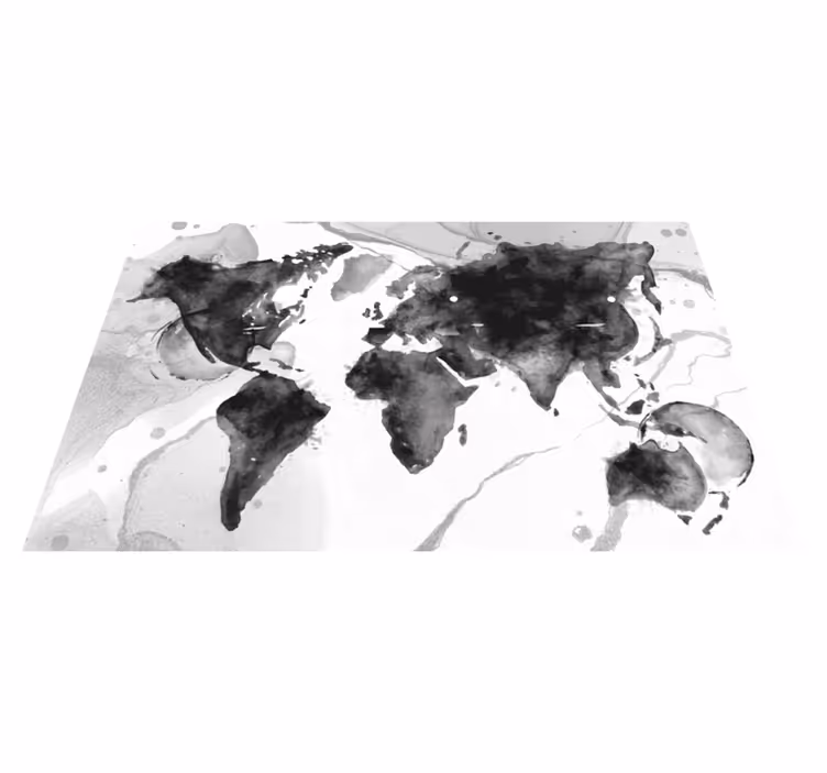 Vinylteppich Weltkarte Schwarzes aquarell - TenStickers