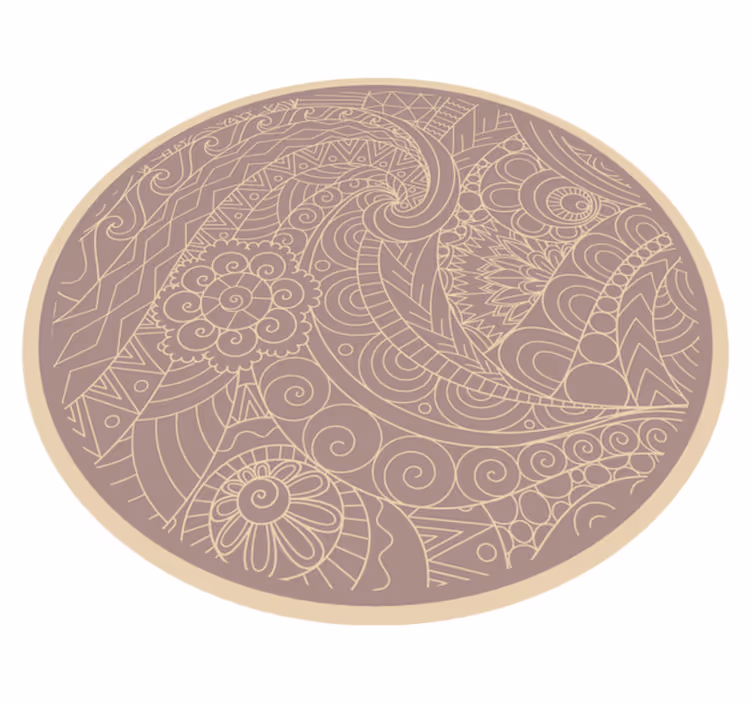 Vinyl Teppich Mandala kompliziertes kreisförmiges motiv - TenStickers