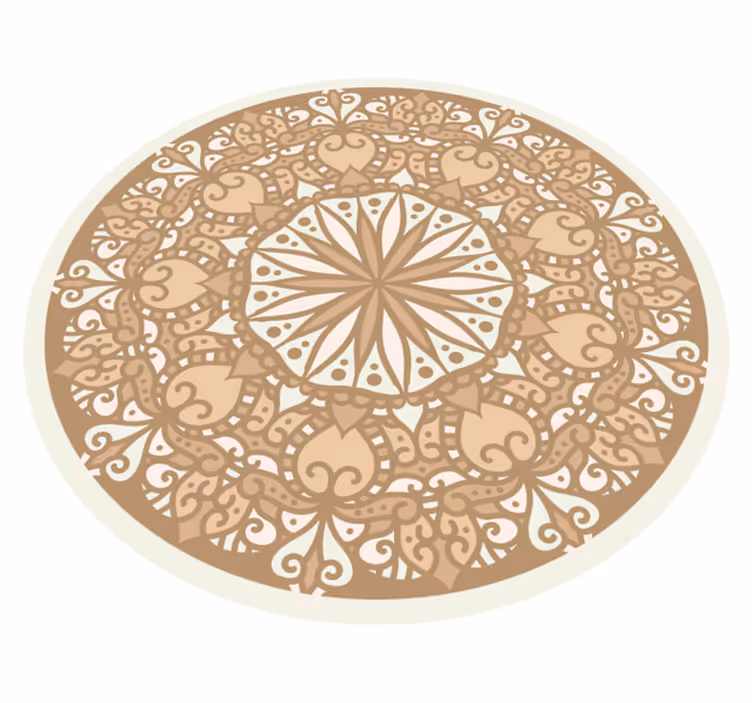Vinyl Teppich Mandala beiges stilvolles kreisförmiges design - TenStickers