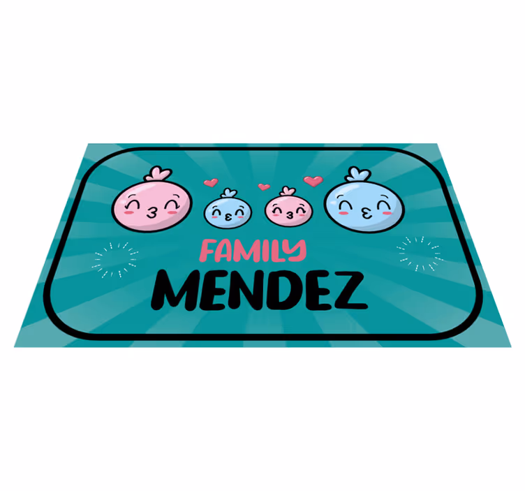 Vinyl Teppich Eingang wasserballons mit familiennamen - TenStickers