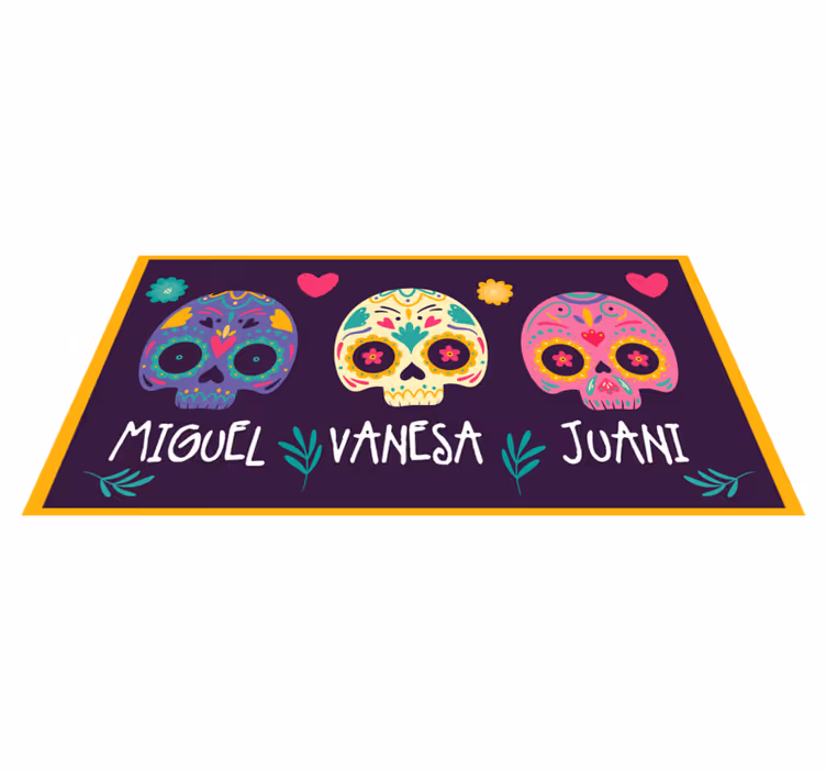 Vinylteppich mit Name Mexikanische schädel - TenStickers