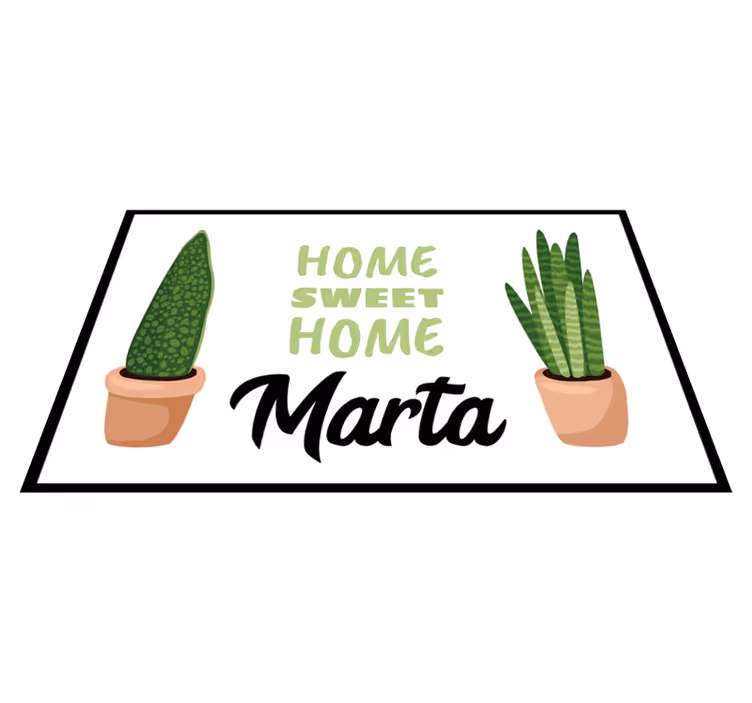 Vinylteppich mit Name Blumentopf - TenStickers