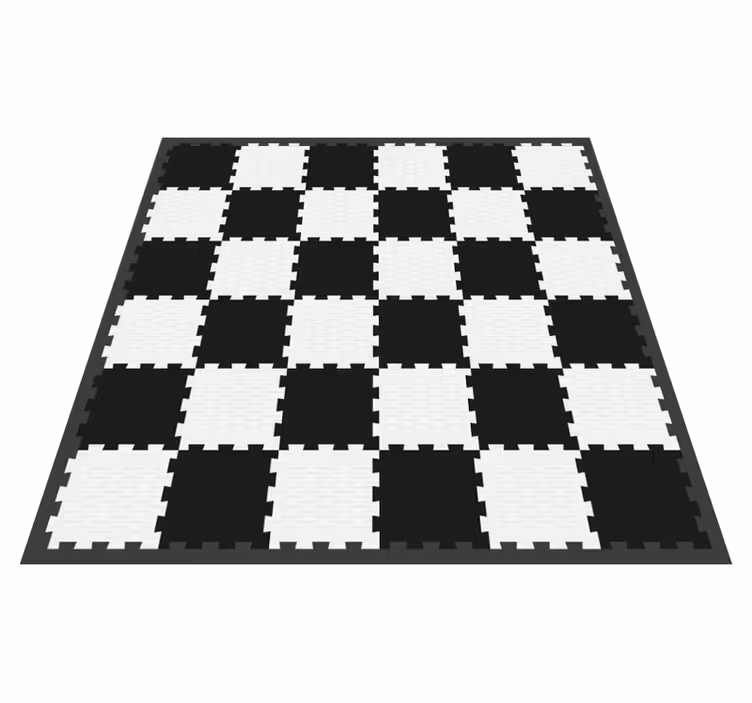 Vinyl Teppich geometrisch schachbrettmuster - TenStickers