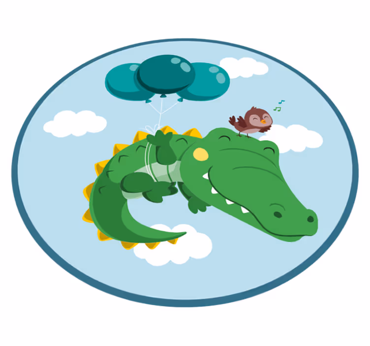 Vinylteppich Baby Vogel und kokodril - TenStickers