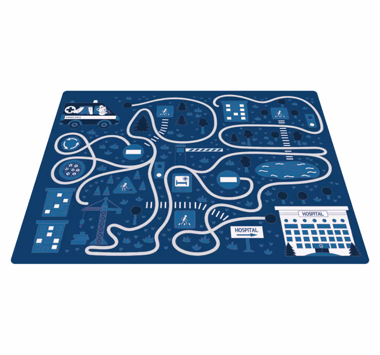 Vinyl Teppich Straßen blauer stadtplan - TenStickers