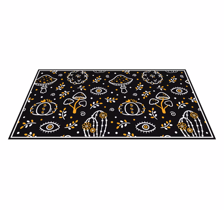 Vinyl Teppich Blumen pilz-kunstwerk - TenStickers