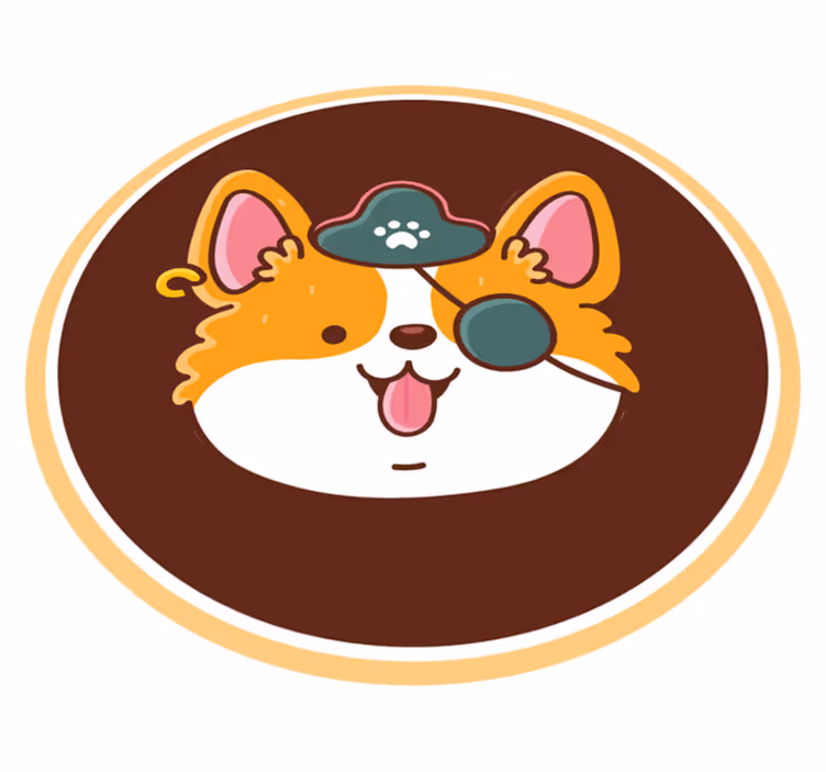 Vinyl Teppich modern corgi-kapitäns-emblem - TenStickers