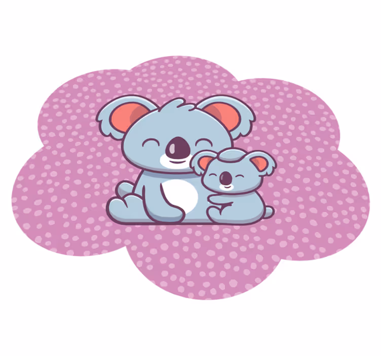 Vinyl Teppich Kinderzimmer koala-familien-design - TenStickers