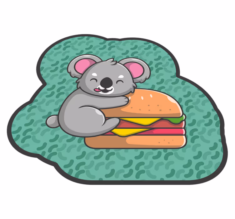 Vinyl teppich baby süßer koala snack - TenStickers
