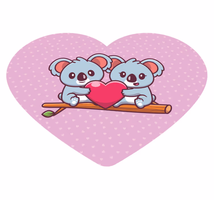 Vinyl teppich kinderzimmer mit süßen koalas umarmend - TenStickers