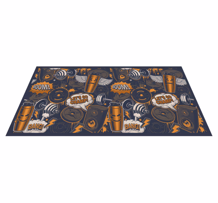 Vinyl Teppich Jugendzimmer energetische fitness-vibes - TenStickers