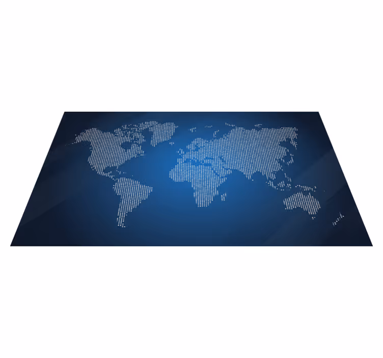 Vinyl Teppich Weltkarte blaues grafikdesign - TenStickers