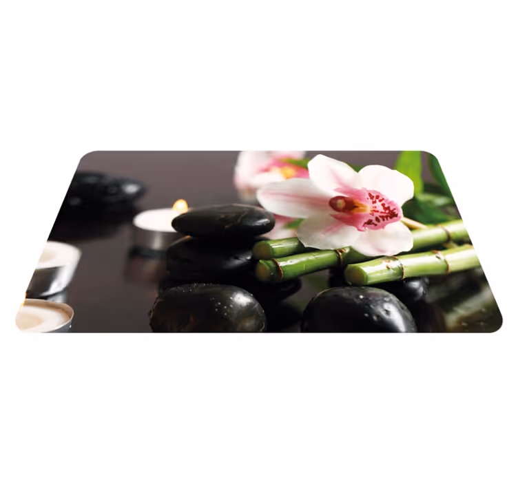 Vinyl Teppich Natur orchideen-gelassenheit - TenStickers