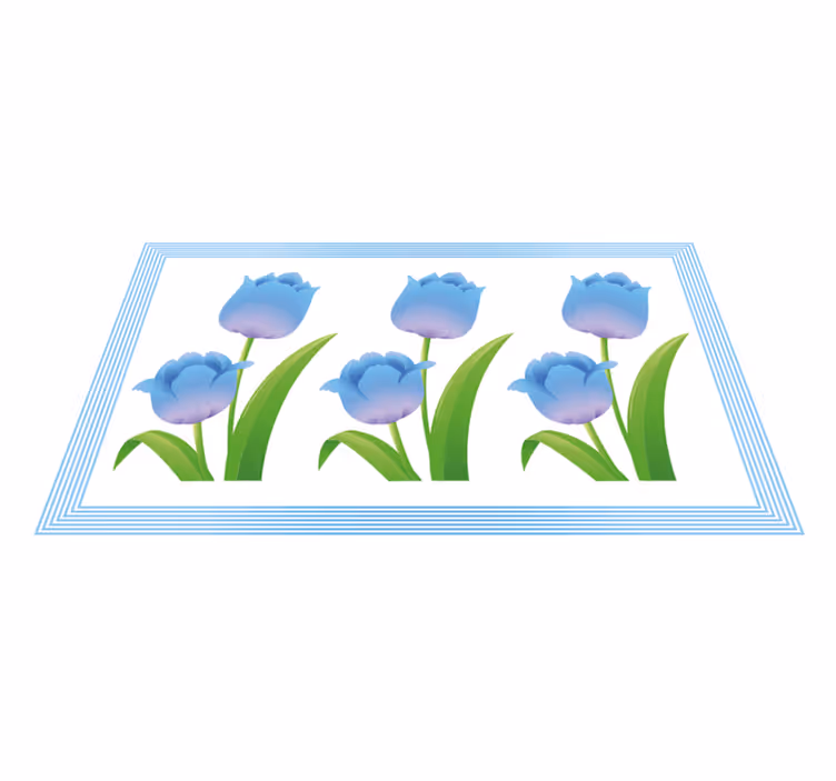 Vinyl Teppich Blumen blaue tulpenanzeige - TenStickers