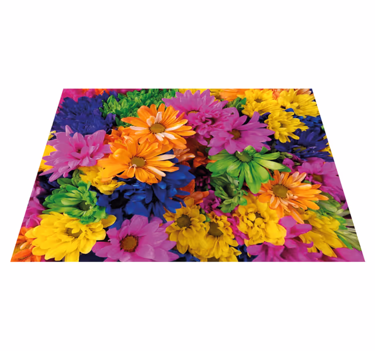 Vinyl Teppich Blumen farbenfrohe blumenpracht - TenStickers