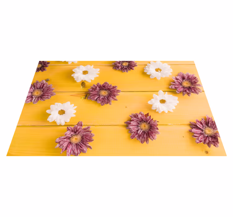 Vinyl Teppich Blumen rosa und weiße blütenblätter - TenStickers