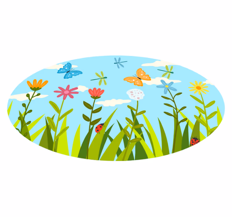 Vinyl Teppich Blumen blumengartenszene - TenStickers