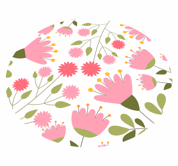 Vinyl Teppich Blumen blumenmuster-genuss - TenStickers