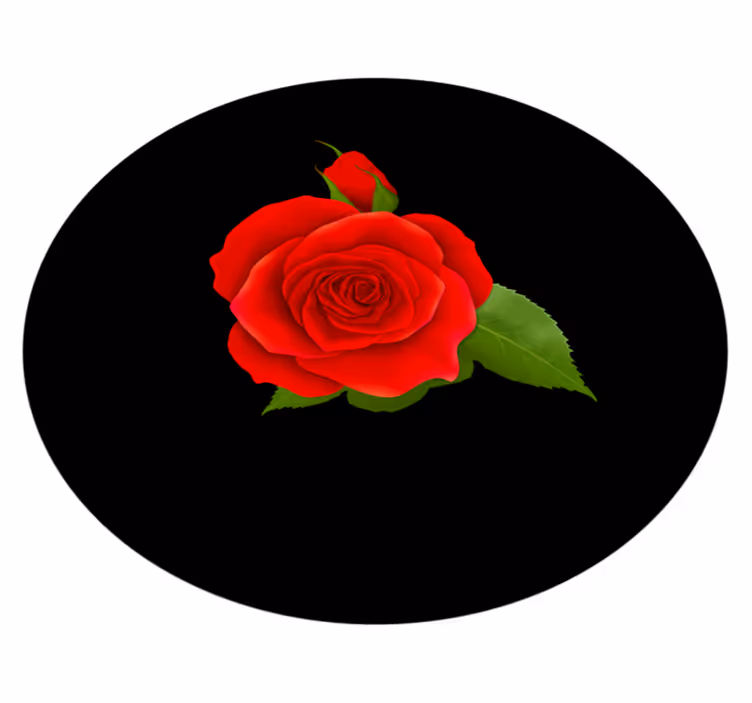 Vinyl Teppich Blumen rote rose freude - TenStickers